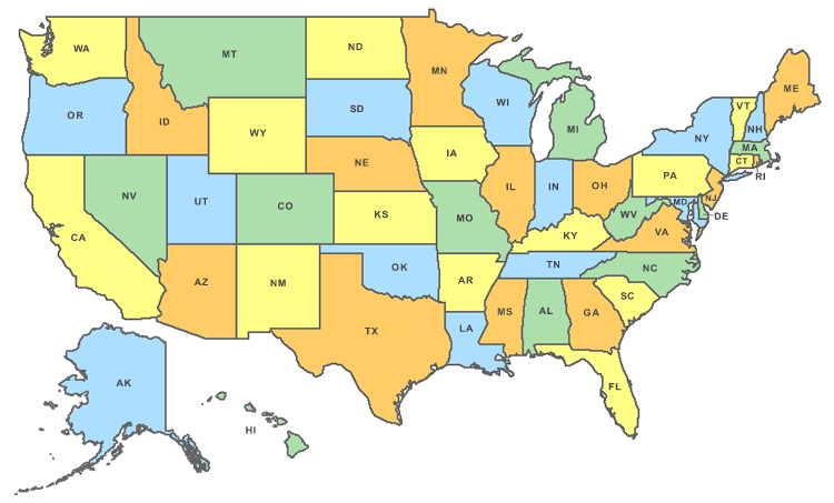 map of united states blank. BLANK US MAP QUIZ preschool